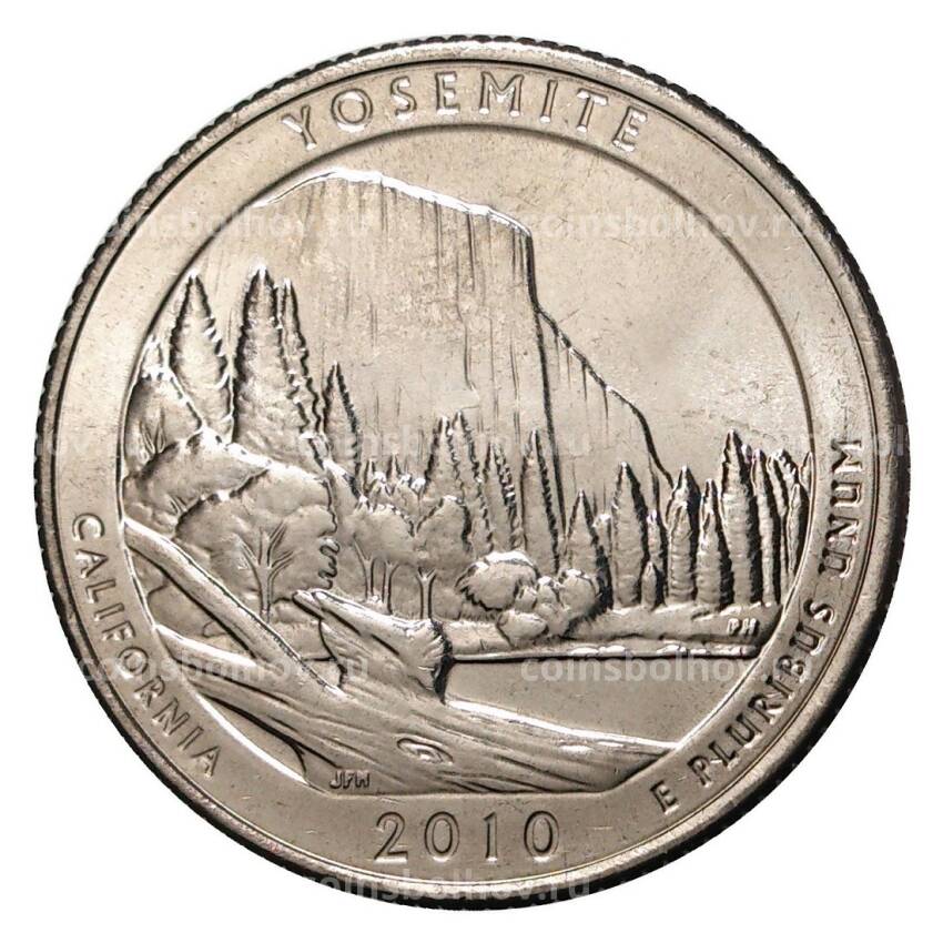 Монета 25 центов 2010 года  P №3 Йосемитский национальный парк