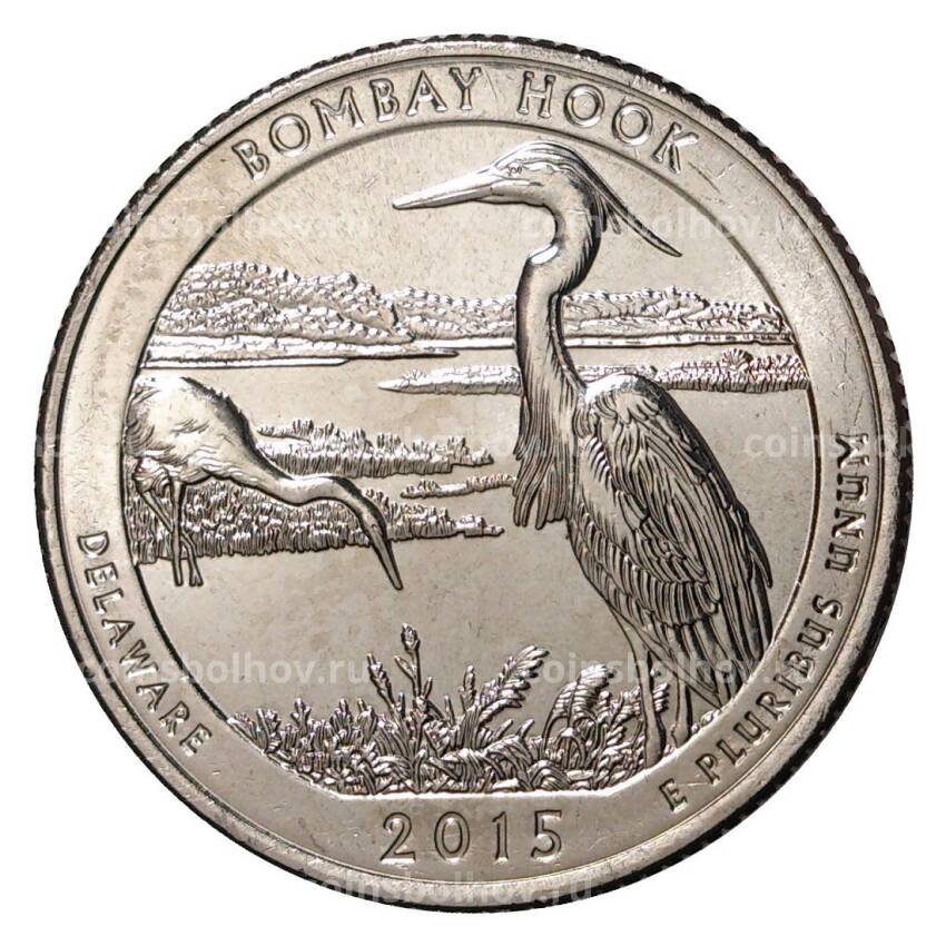 Монета 25 центов 2015 года P №29 Национальные парки - Национальное убежище дикой природы Бомбай-Хук