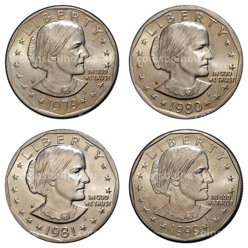 Набор монет 1 доллар 1979-1999 Сьюзен Энтони - Монетный двор P 