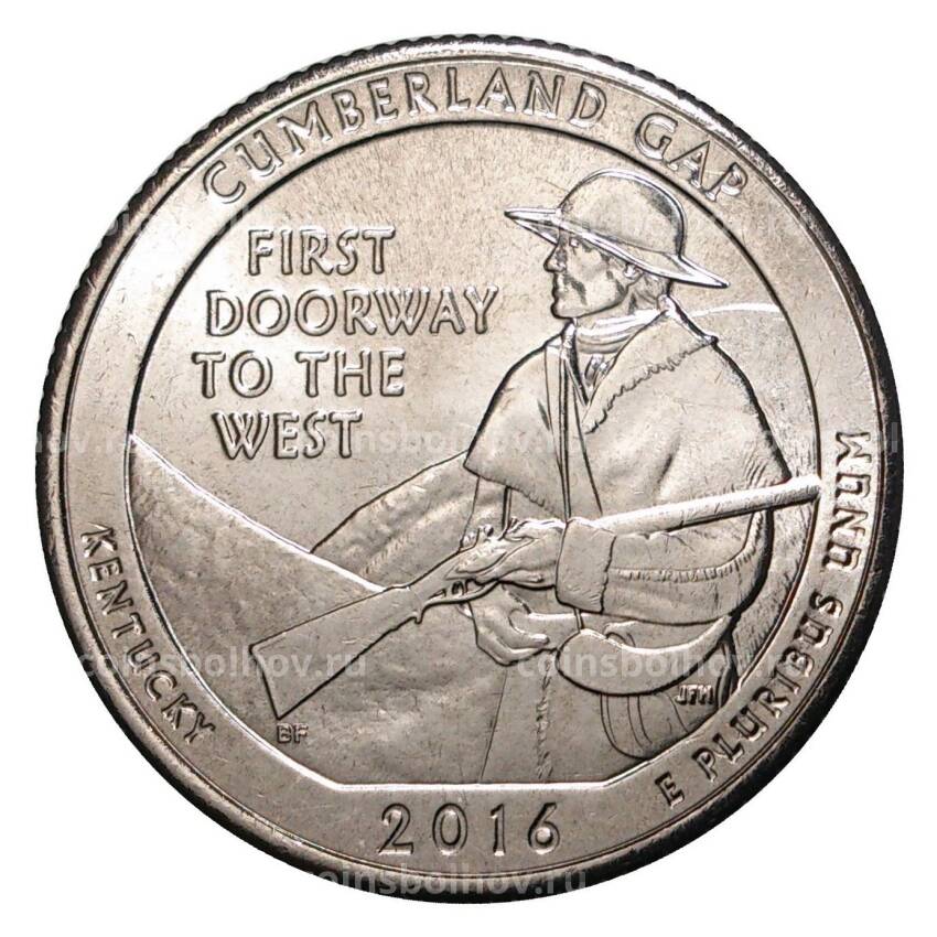 Монета 25 центов 2016 года D Национальные парки - №32 Национальный парк Камберленд-Гэп