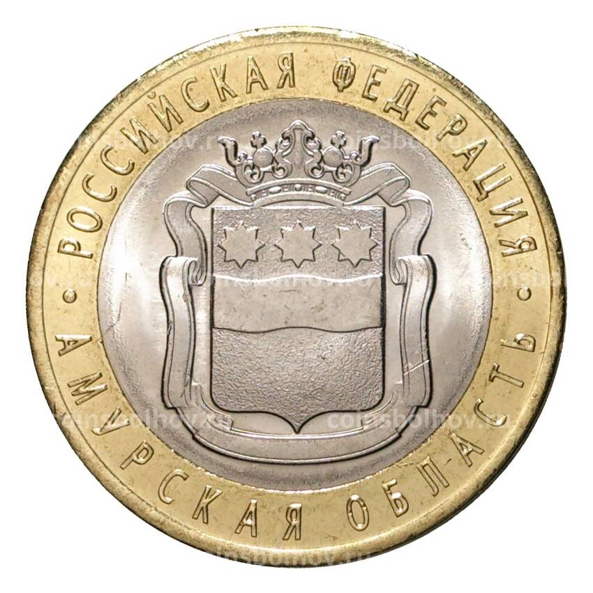 Монета 10 рублей 2016 года Российская Федерация — Амурская область