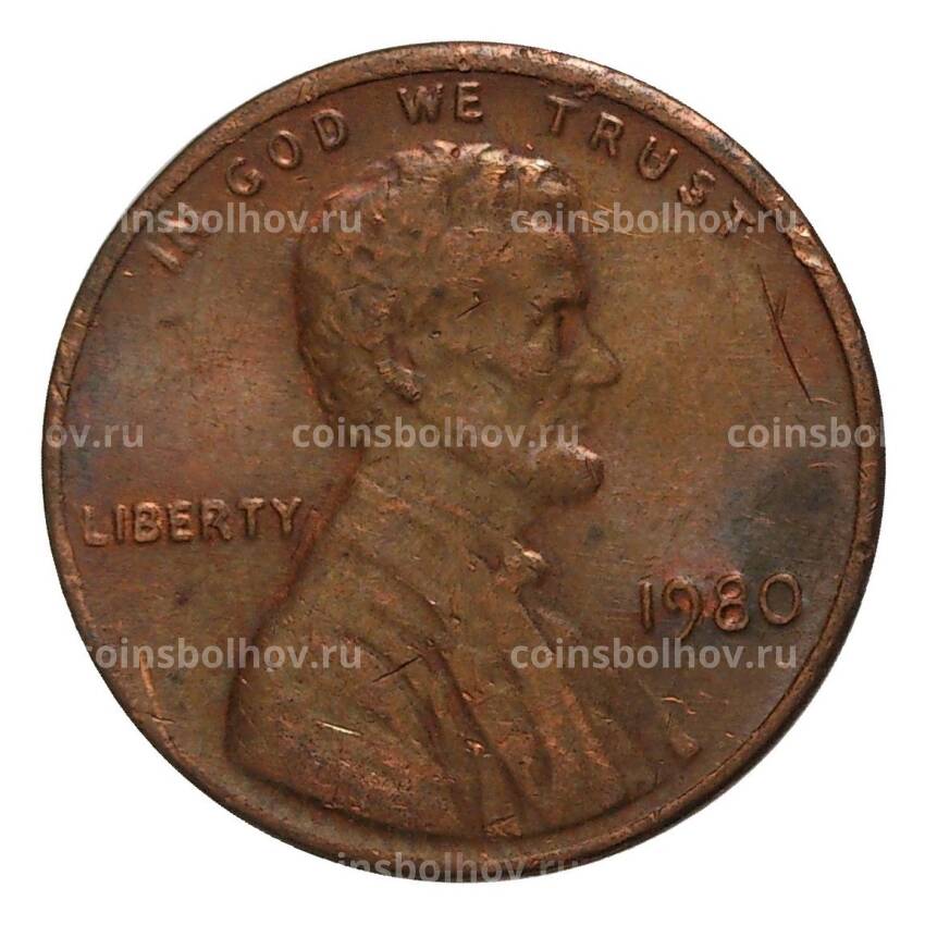 Монета 1 цент 1980 года