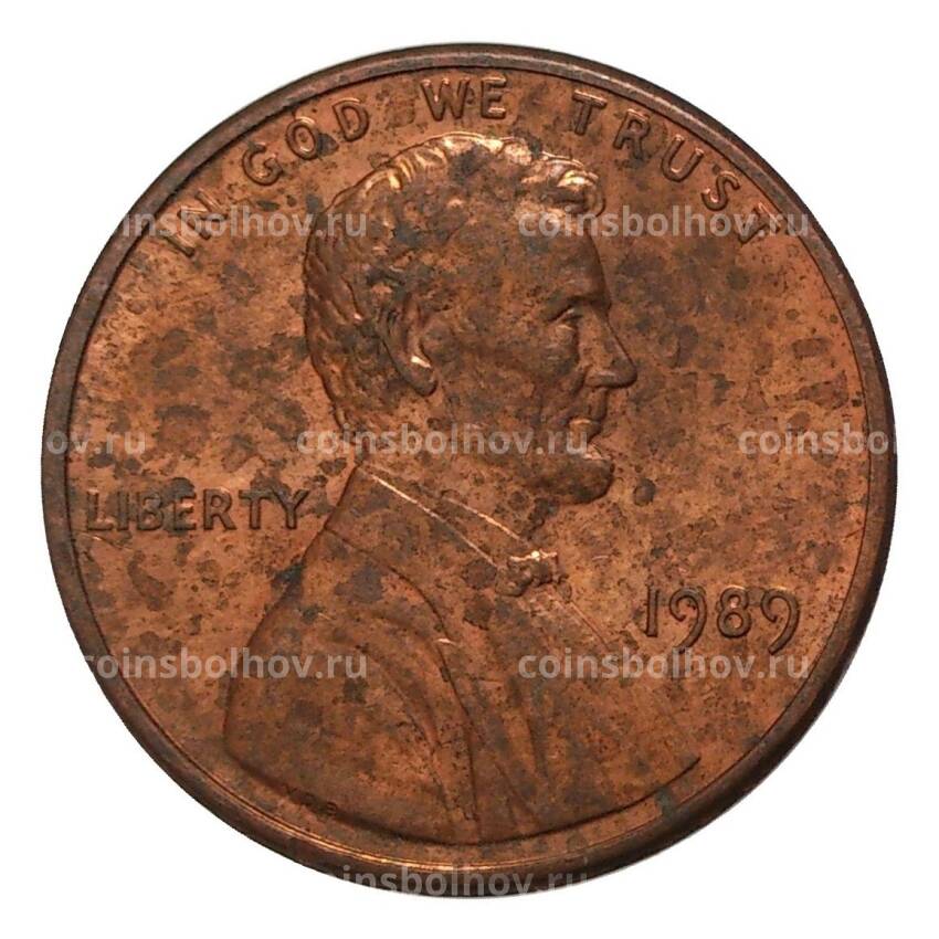 Монета 1 цент 1989 года