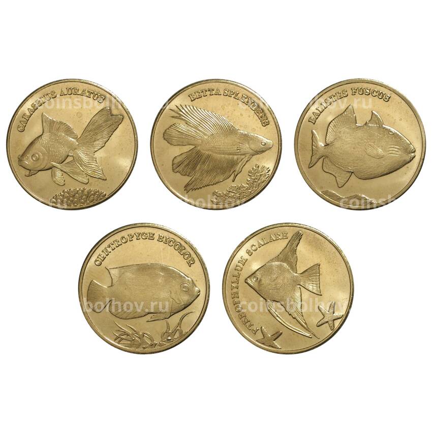 Набор монет 5 рупий 2016 года Малуку — Рыбы