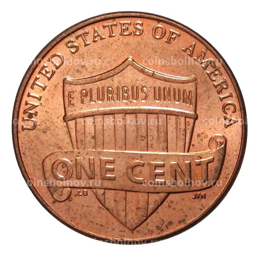 Монета 1 цент 2012 года США (вид 2)