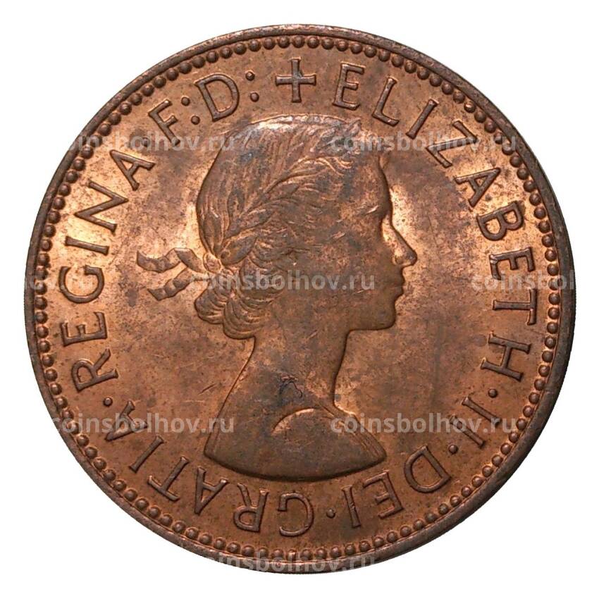 Монета 1/2 пенни 1967 года (вид 2)