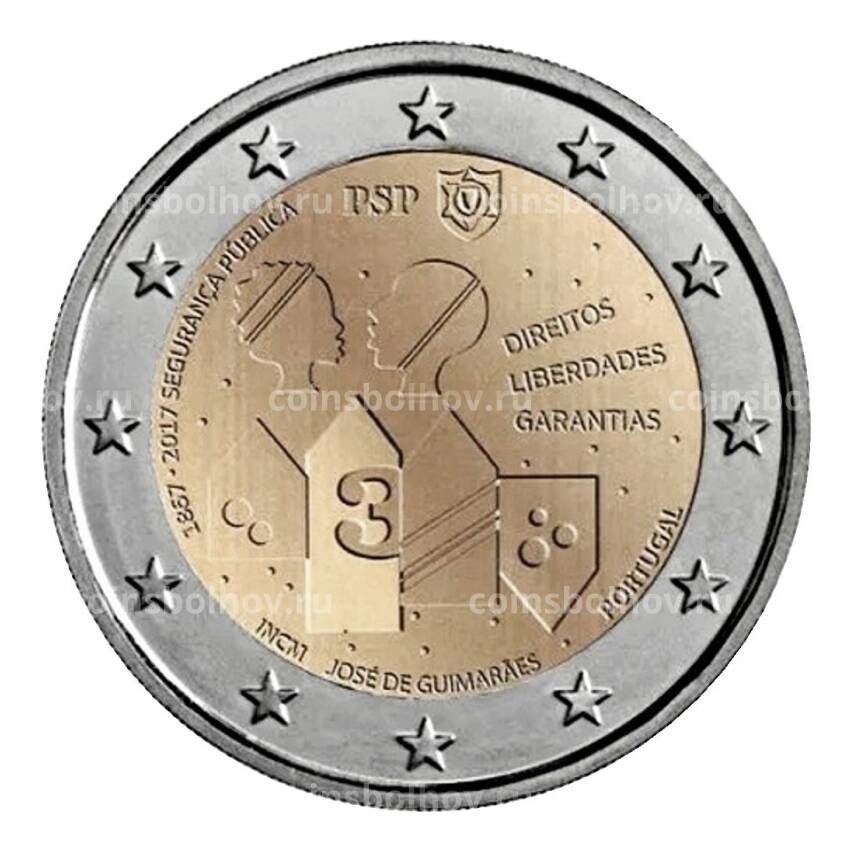 Монета 2 евро 2017 года Португалия — Общественная безопасность