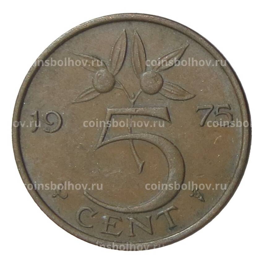 Монета 5 центов 1975 года Нидерланды