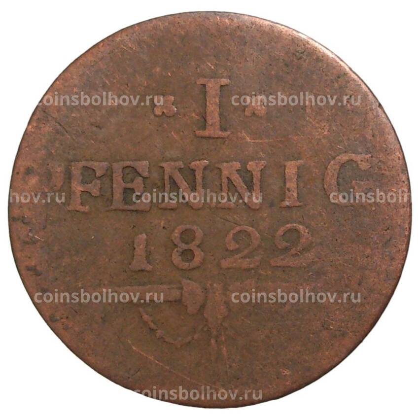 Монета 1 пфенниг 1822 года Германские государства — Саксен-Кобург-Заальфельд