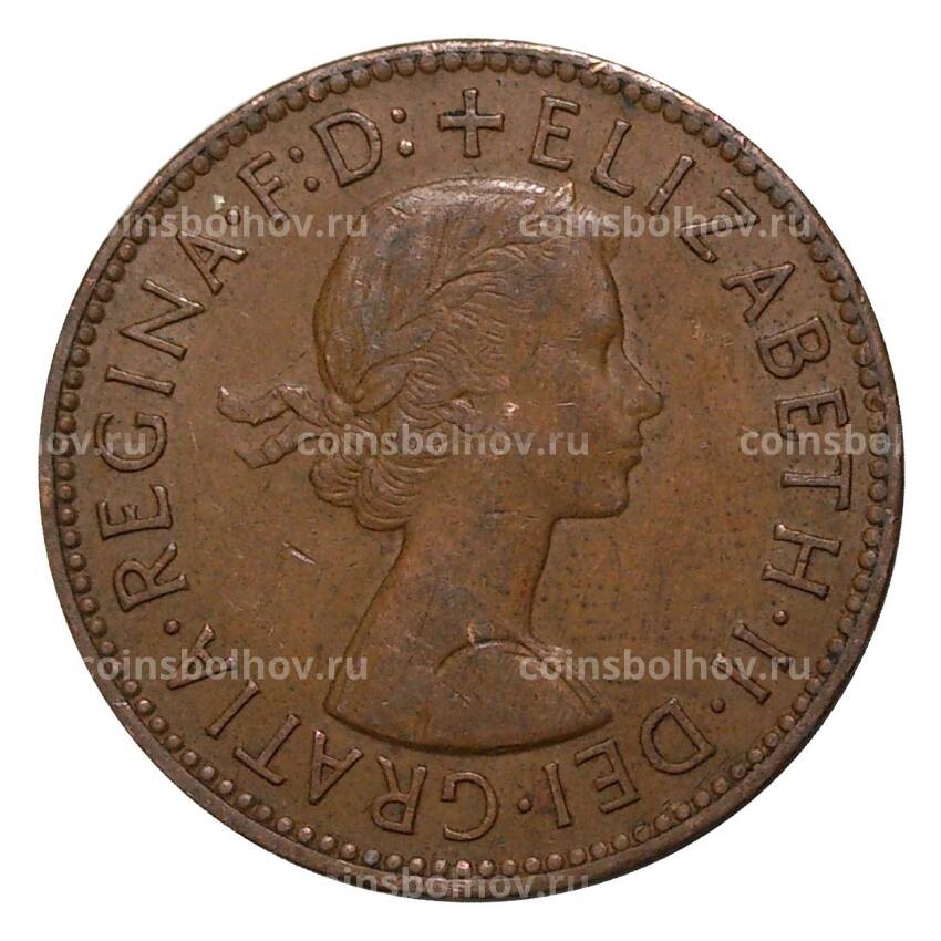 Монета 1/2 пенни 1965 года (вид 2)