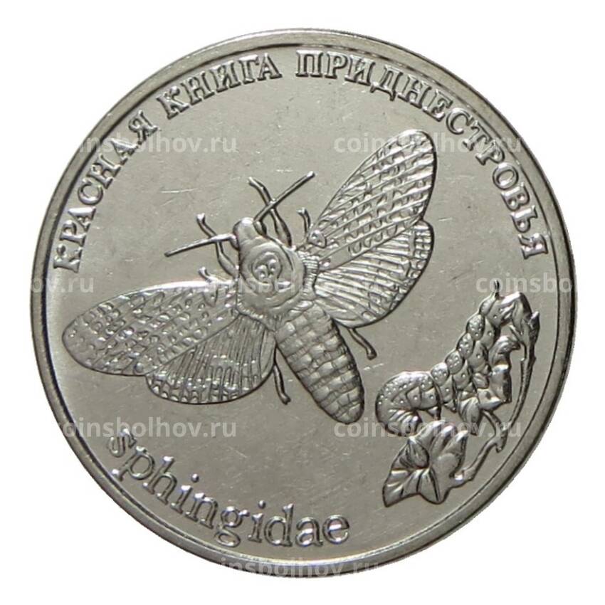 Монета 1 рубль 2018 года Приднестровье «Красная книга Приднестровья — Бабочка Адамова голова»
