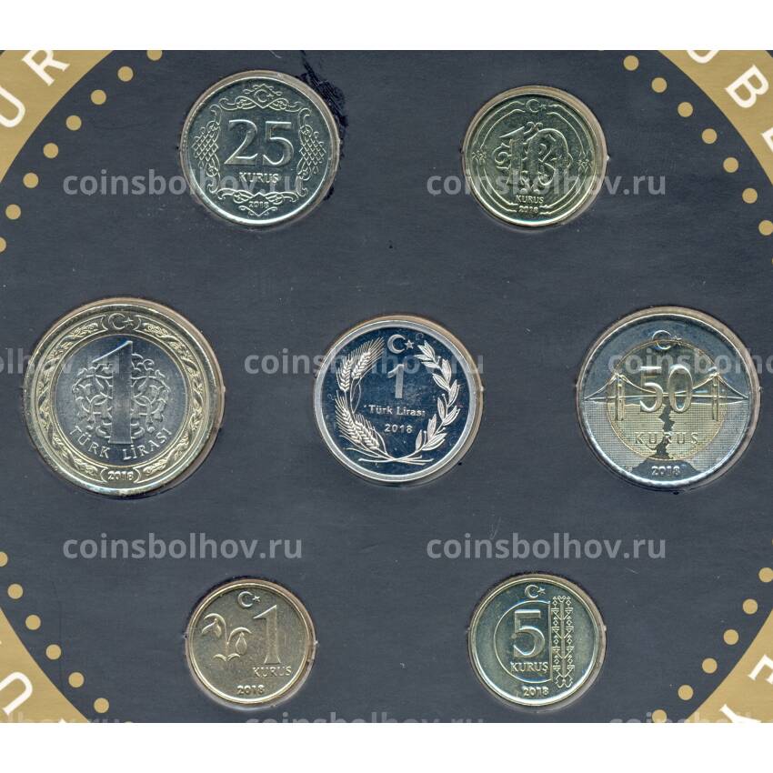 Годовой набор монет 2018 года Турция в подарочном буклете
