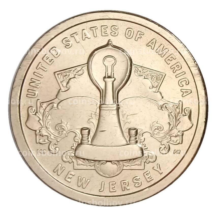 Монета 1 доллар 2019 года P США «Американские инновации — Лампа накаливания»