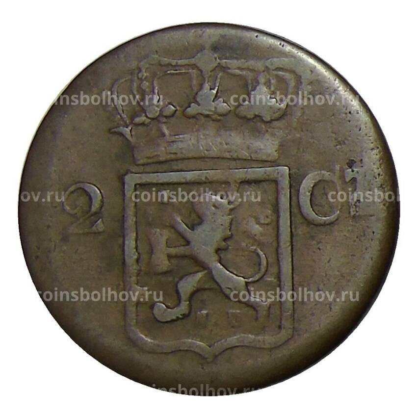 Монета 2 цента 1838 года J Нидерландская Индия (вид 2)