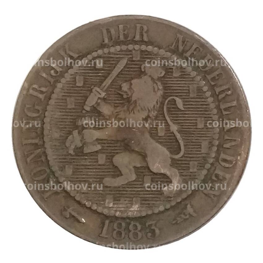 Монета 2,5 цента 1883 года Нидерланды