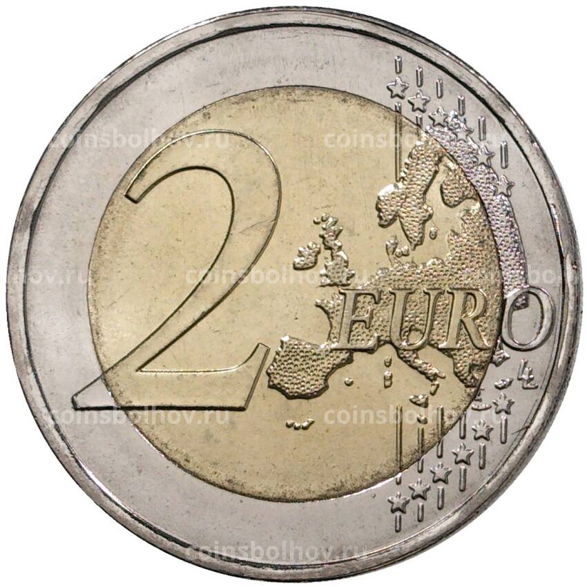 Монета 2 евро 2021 года Португалия — Председательство Португалии в Совете ЕС (вид 2)