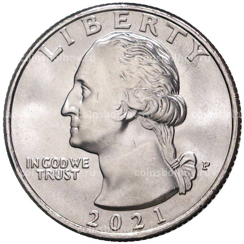 Монета 1/4 доллара (25 центов) 2021 года P США «Джордж Вашингтон — Переправа через реку Делавэр» (вид 2)