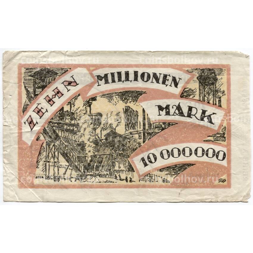 Банкнота 10000000 марок 1923 года Германия — Нотгельд (Дуйсбург) (вид 2)
