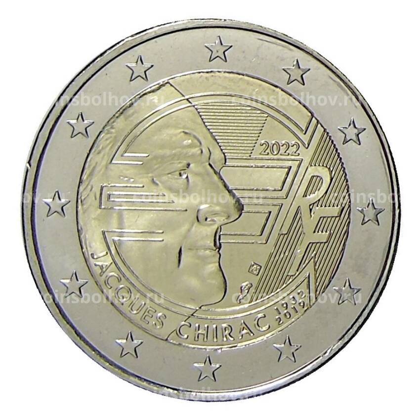 Монета 2 евро 2022 года Франция —  Жак Ширак