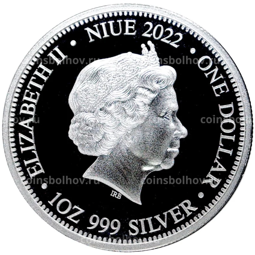 Монета 1 доллар 2022 года Ниуэ  —  Медведь против пумы (вид 2)