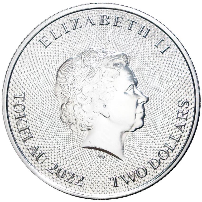 Монета 2 доллара 2022 года Токелау —  Гиберния (вид 2)