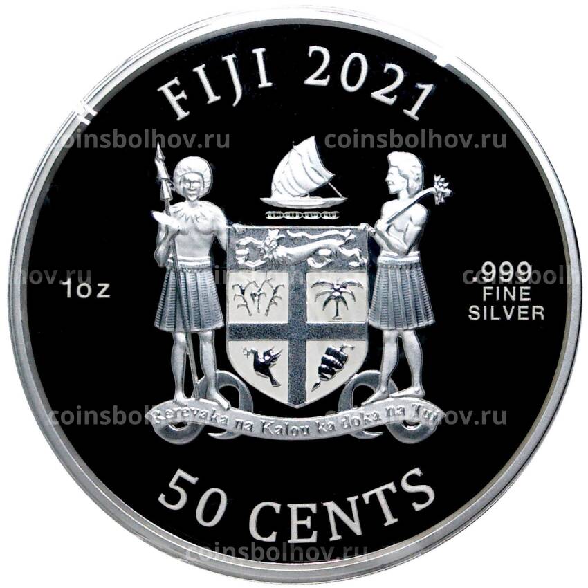 Монета 50 центов 2021 года Фиджи —  Кошки (вид 2)