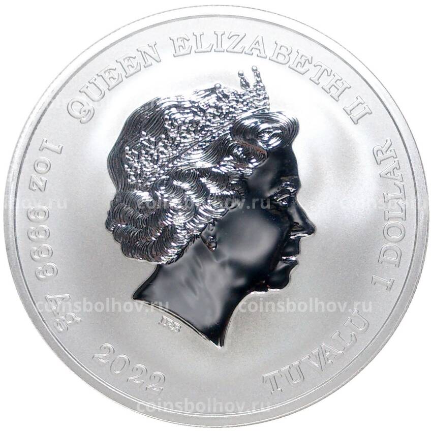 Монета 1 доллар 2022 года Тувалу «Джеймс Бонд — Агент 007 (60-летие выхода первого фильма)» (вид 2)