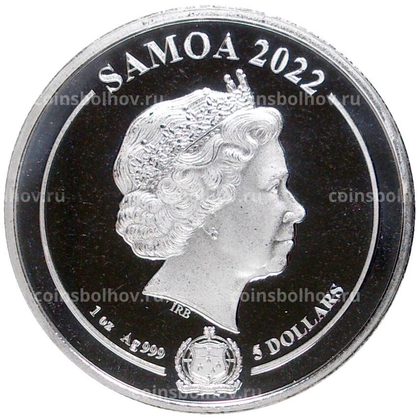 Монета 5 долларов 2022 года Самоа —  Looney Tunes — Daffy Duck (вид 2)