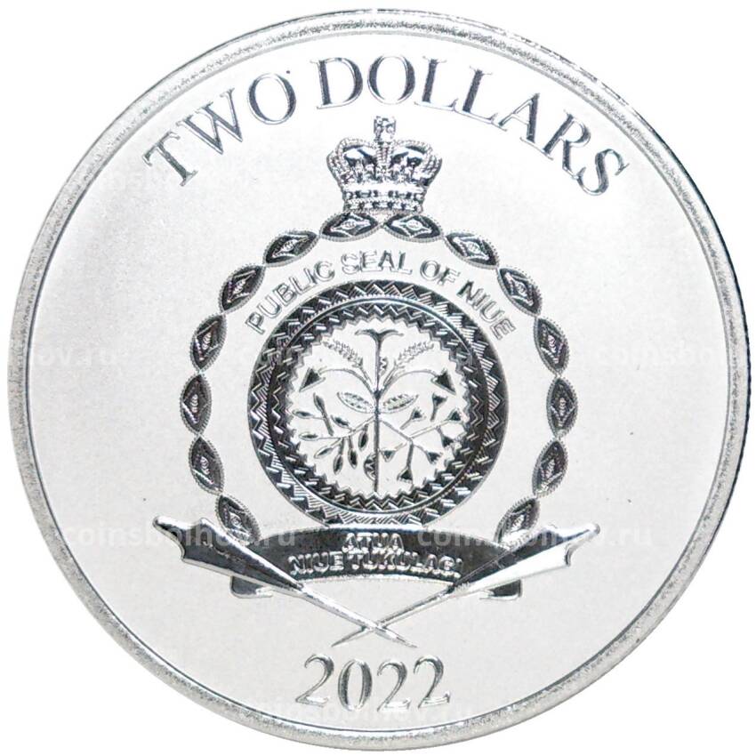 Монета 2 доллара 2022 года Ниуэ  «Звездные войны — малыш Грогу» (маленький "Йода") (вид 2)