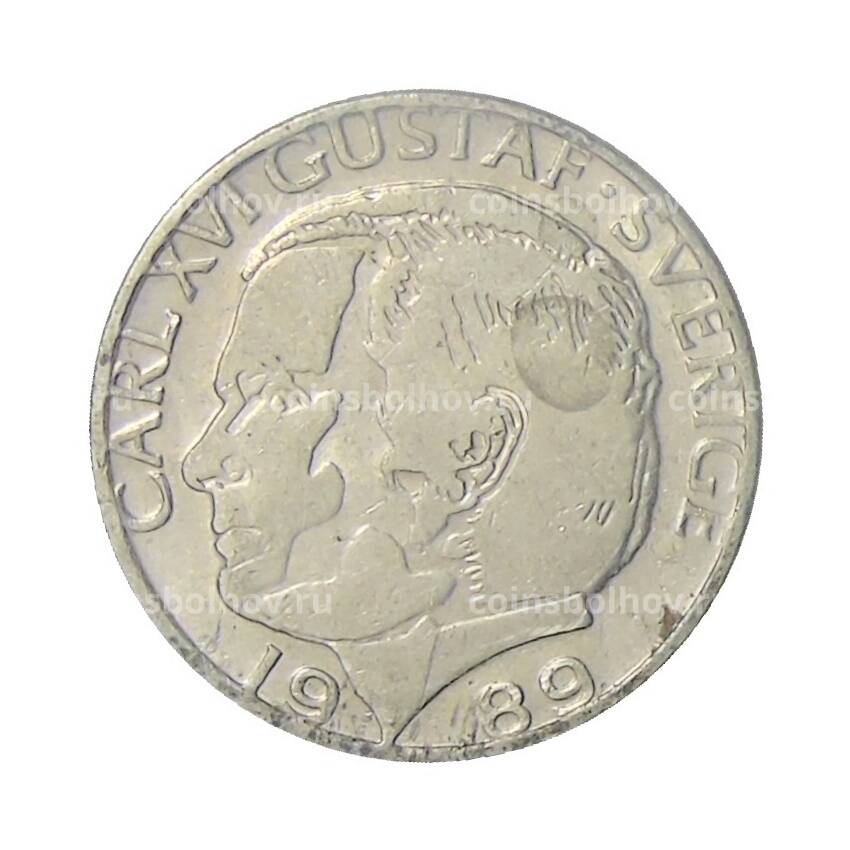 Монета 1 крона 1989 года Швеция
