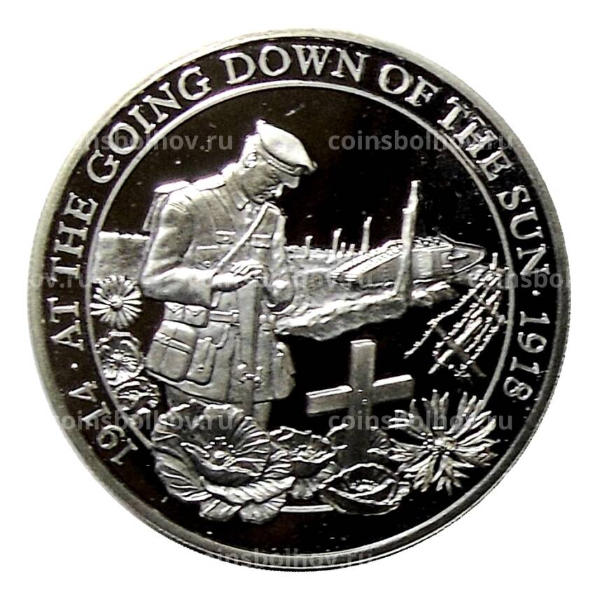 Монета 1/2 кроны 2018 года Гибралтар —  100 лет окончанию Первой Мировой войны