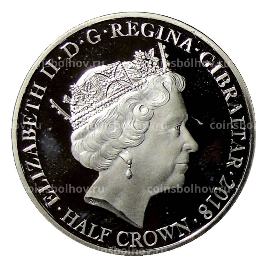 Монета 1/2 кроны 2018 года Гибралтар —  100 лет окончанию Первой Мировой войны (вид 2)