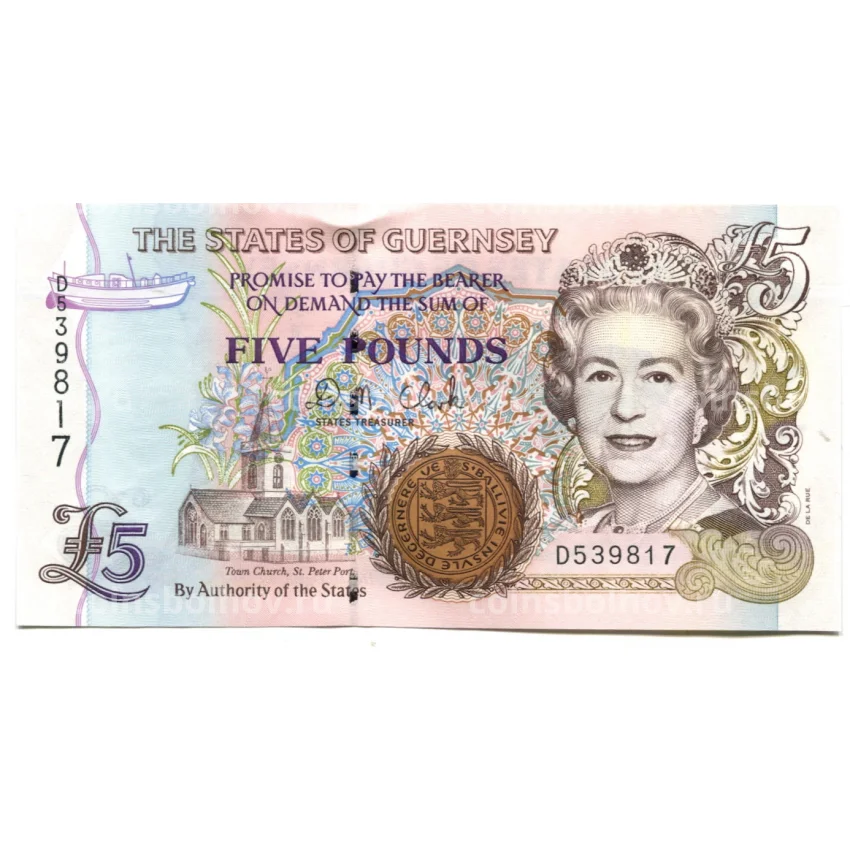 Банкнота 5 фунтов 2007 года Джерси