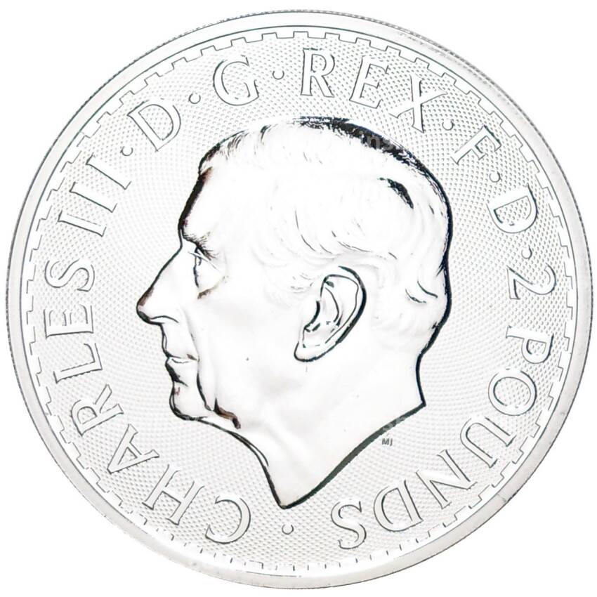 Монета 2 фунта 2023 года Великобритания —  Стоящая Британия (Карл III) (вид 2)