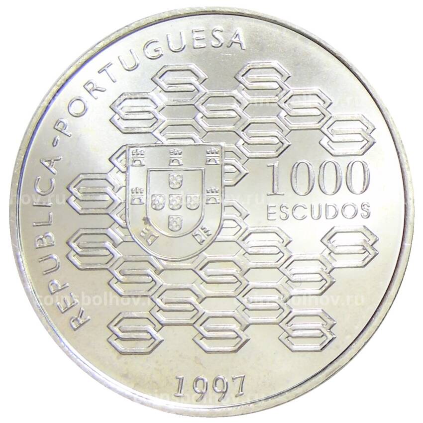 Монета 1000 эскудо 1997 года Португалия — 200 лет Государственному кредитованию (вид 2)
