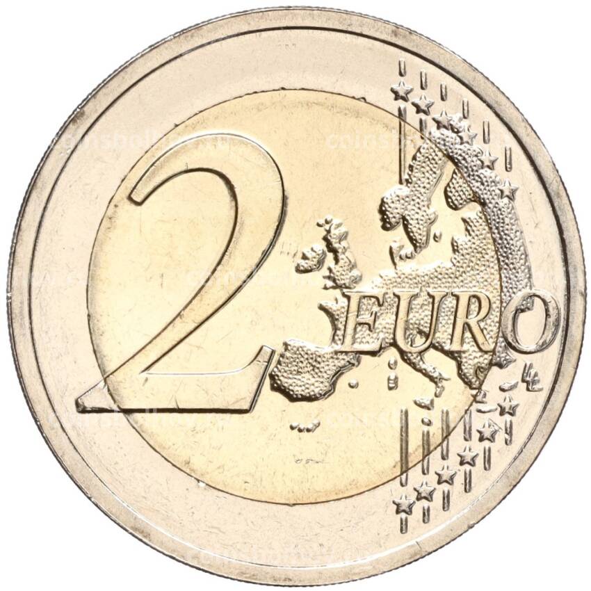 Монета 2 евро 2023 года Латвия —  Украина (Подсолнух) (вид 2)