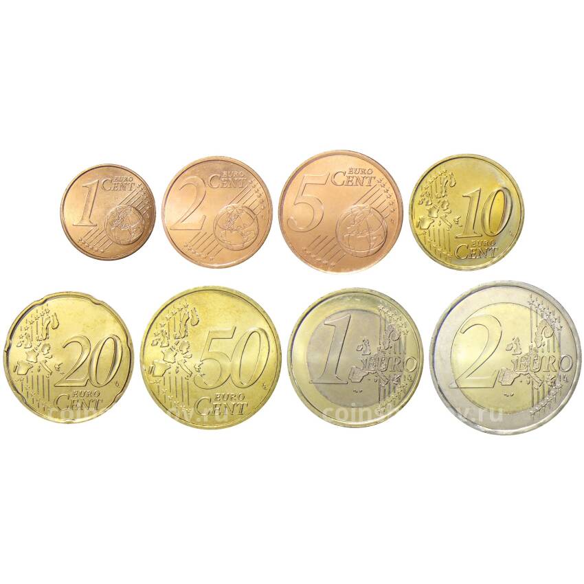 Набор монет евро 1999-2001 года Франция (вид 2)