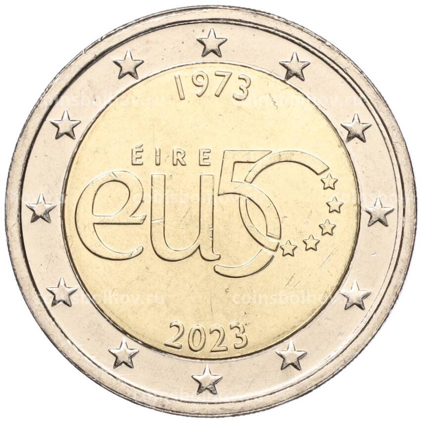 Монета 2 евро 2023 года Ирландия «50 лет членству Ирландии в ЕС»