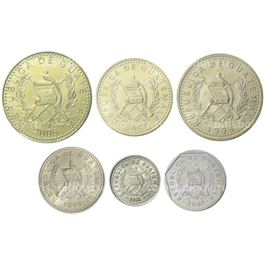 Набор монет 1994-2007 года Гватемала
