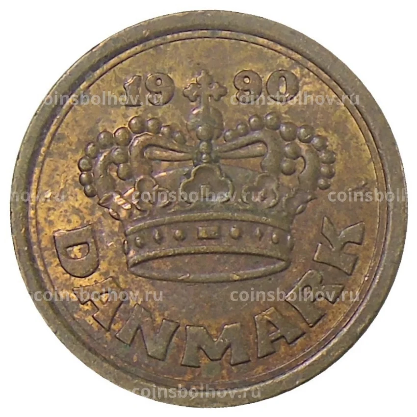 Монета 25 эре 1990 года Дания