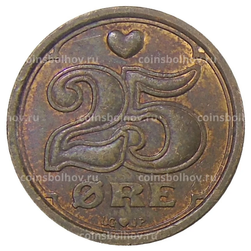Монета 25 эре 1990 года Дания (вид 2)