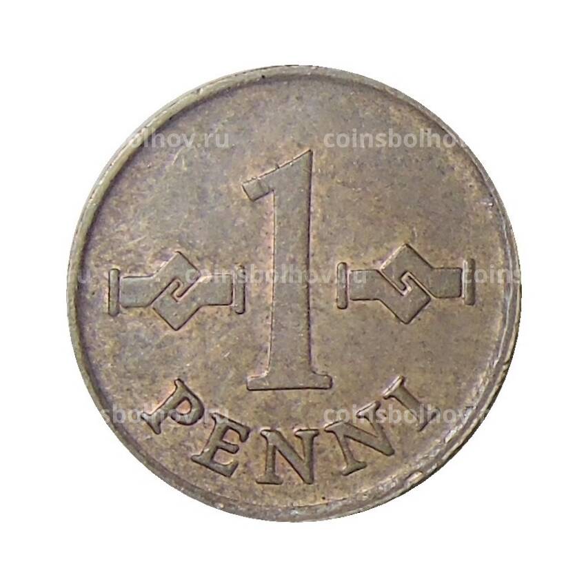 Монета 1 пенни 1966 года Финляндия (вид 2)