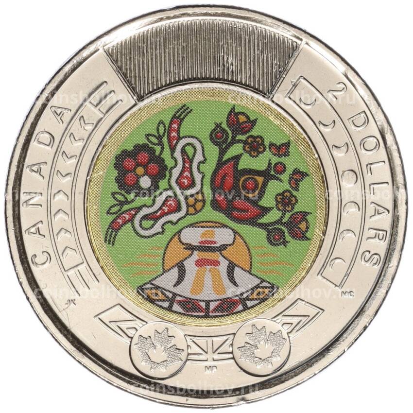 Монета 2 доллара 2023 года Канада —  День коренных жителей Канады (Цветная)