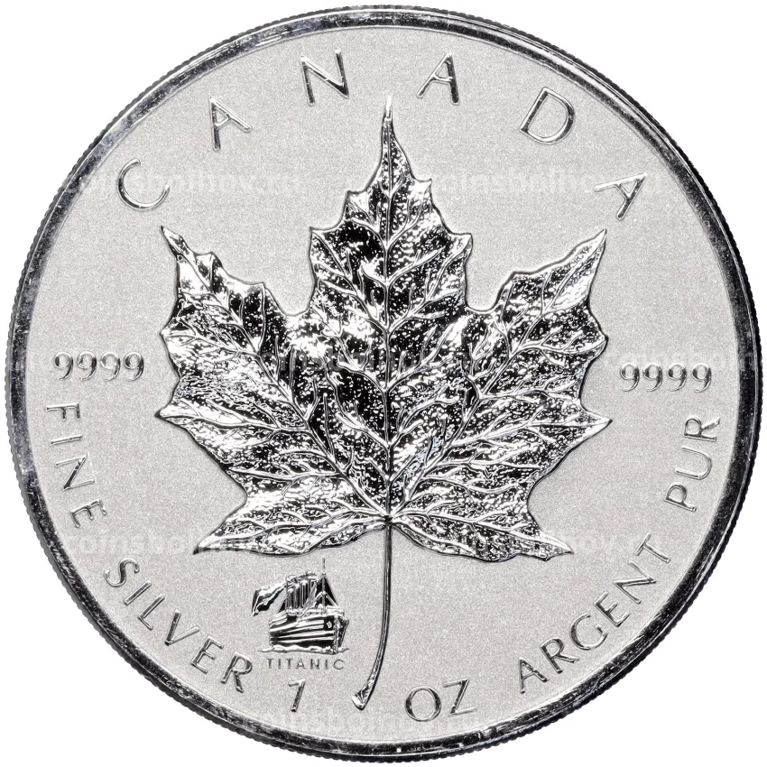 Монета 5 долларов 2012 года Канада «Кленовый лист — Титаник»