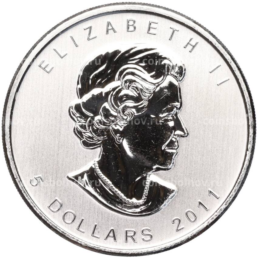 Монета 5 долларов 2011 года Канада «Природа Канады — Гризли» (вид 2)