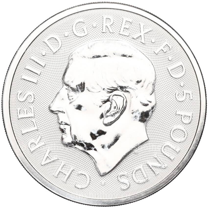 Монета 5 фунтов 2024 года Великобритания «Звери Тюдоров — Единорог Сеймура» (вид 2)