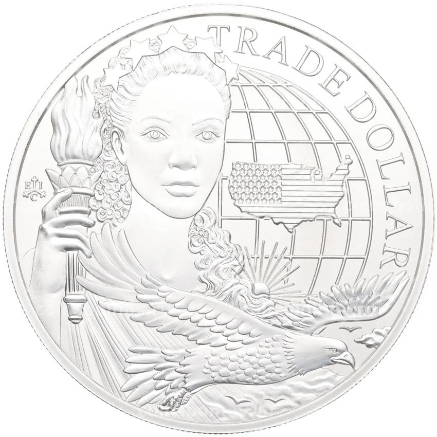 Монета 1 фунт 2023 года Остров Святой Елены «Торговый доллар США»