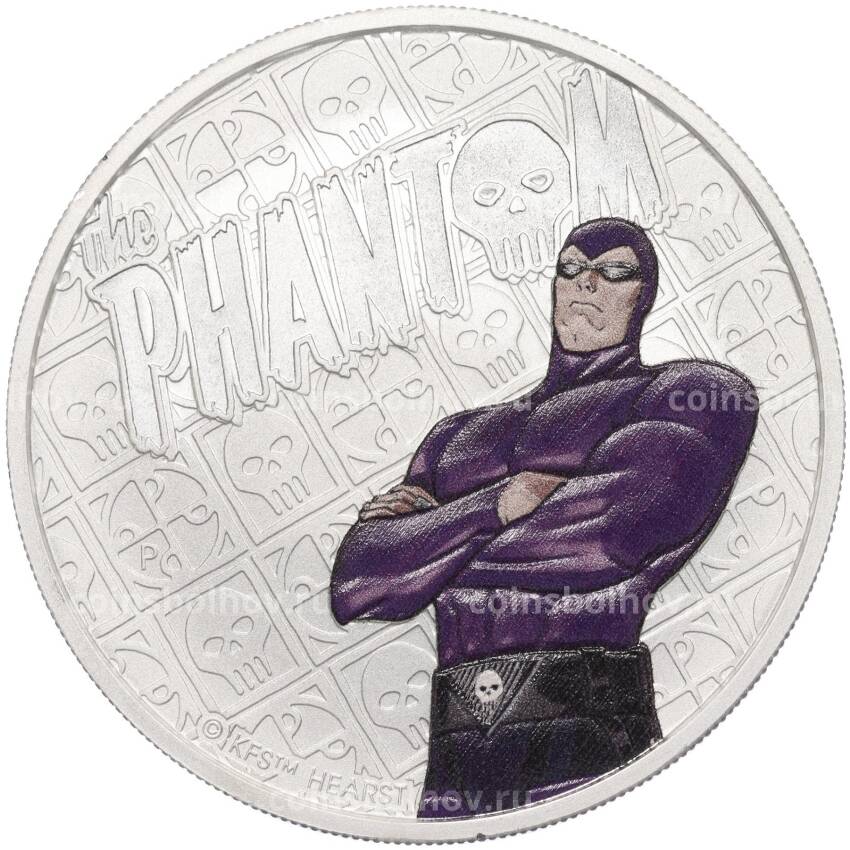 Монета 1 доллар 2023 года Тувалу «Фантом» (Цветное покрытие)