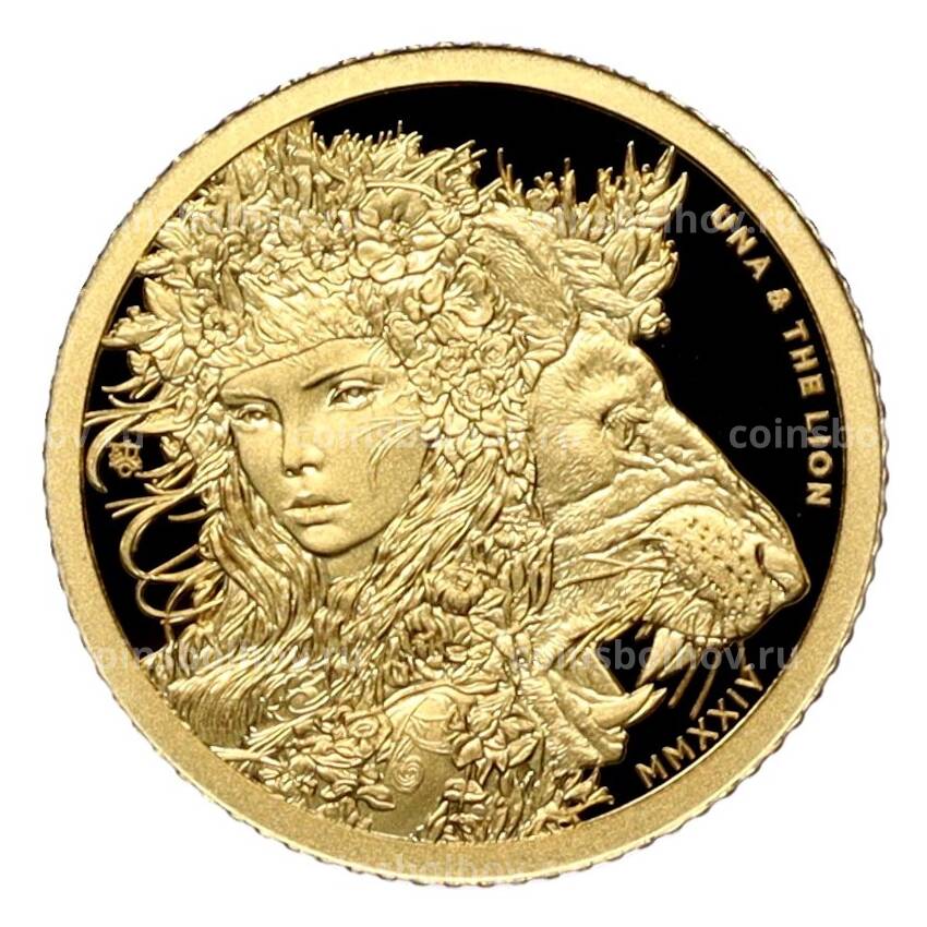Монета 2 фунта 2024 года Остров Святой Елены «Уна и лев» (в коробке)