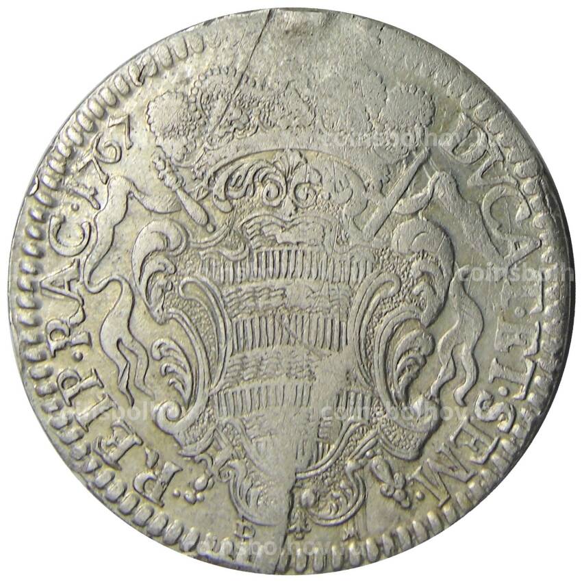 Монета 1 талеро 1767 года Рагуза (Дубровницкая республика, Хорватия) (вид 2)